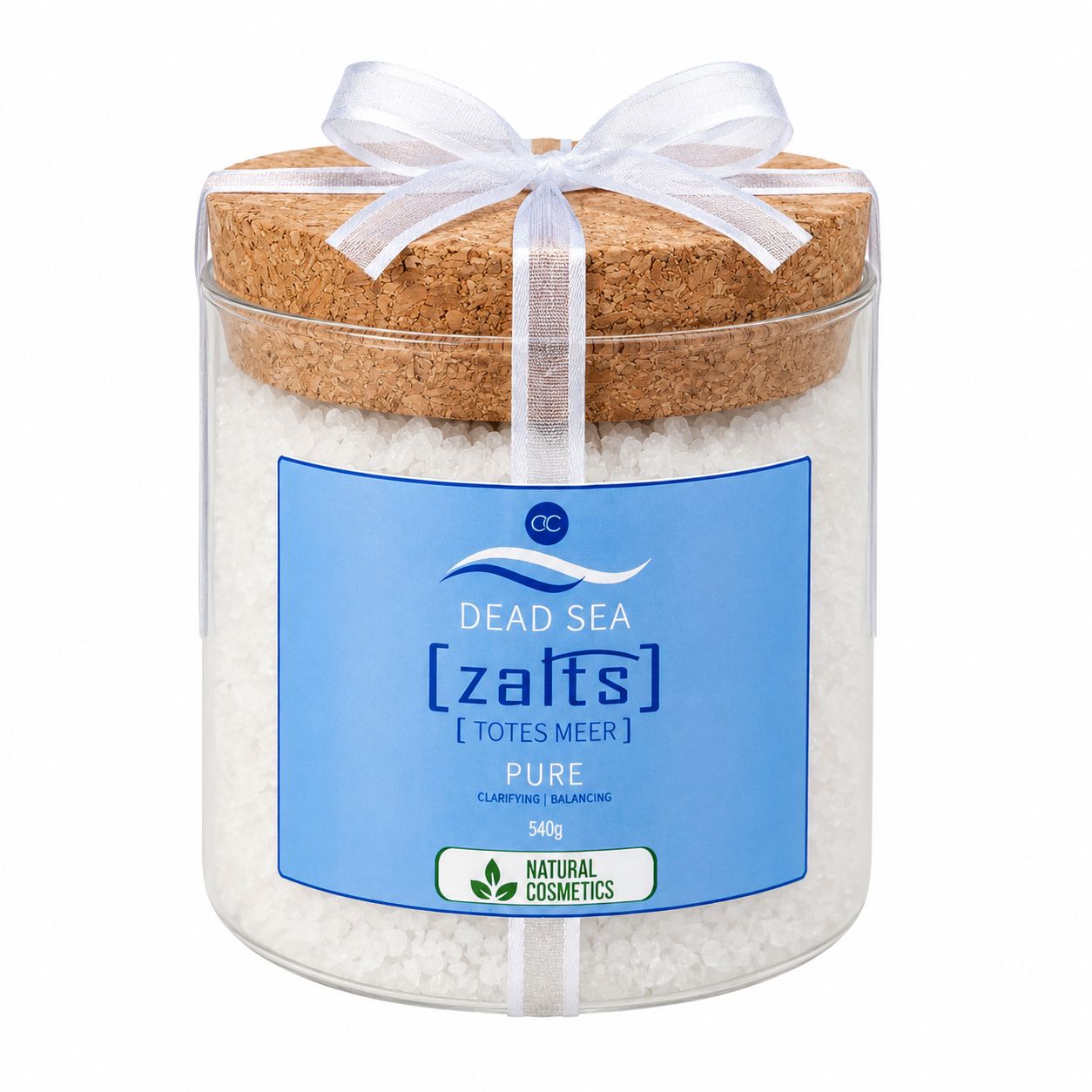 Accentra Totes Meer Badesalz Pure naturbelassenes im Glas mit Korkdeckel 540 g