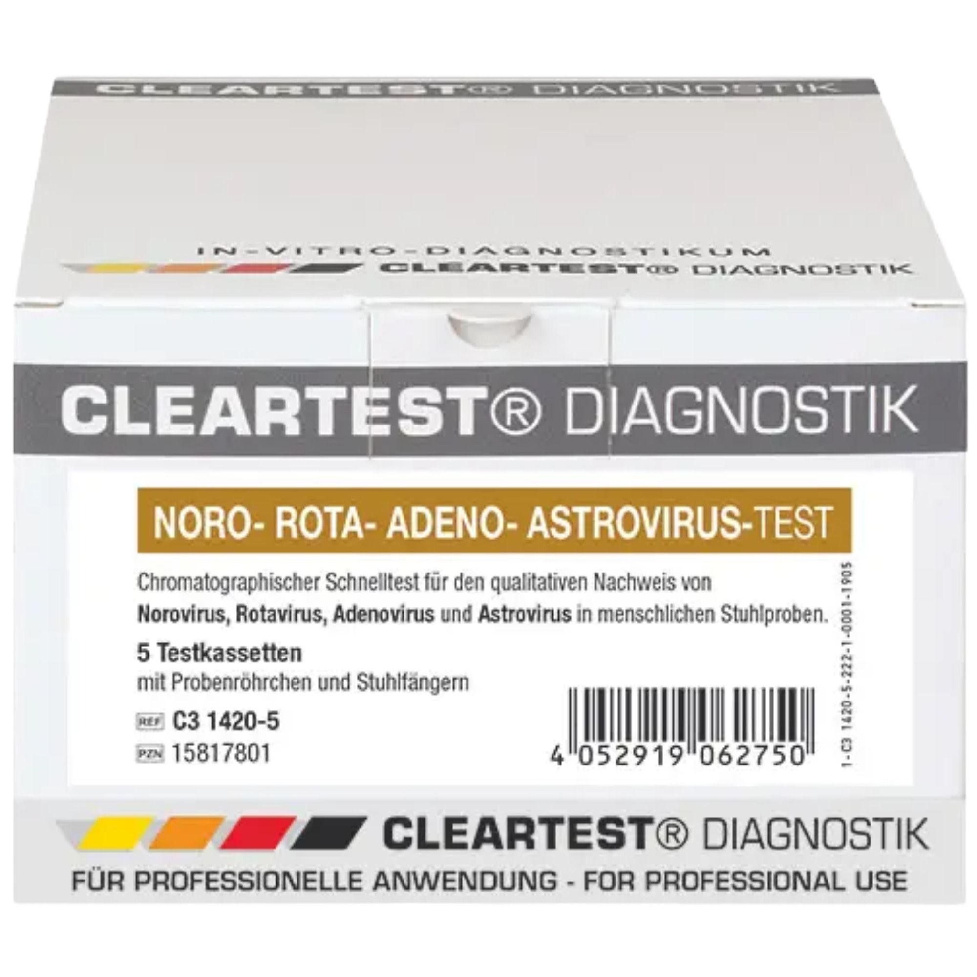 Cleartest Noro-Rota-Adeno-Astrovirus, 5 Teste