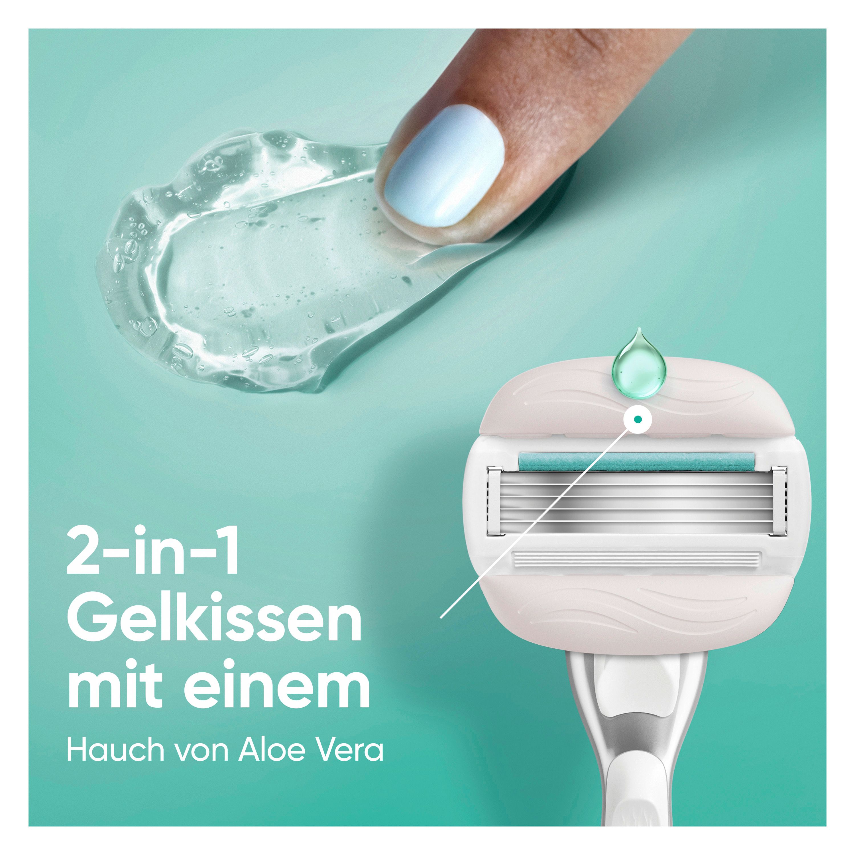Gillette Venus - Damennassrasierer "Comfortglide Sensitive" + 3 Ersatzklingen + Duschhalterung