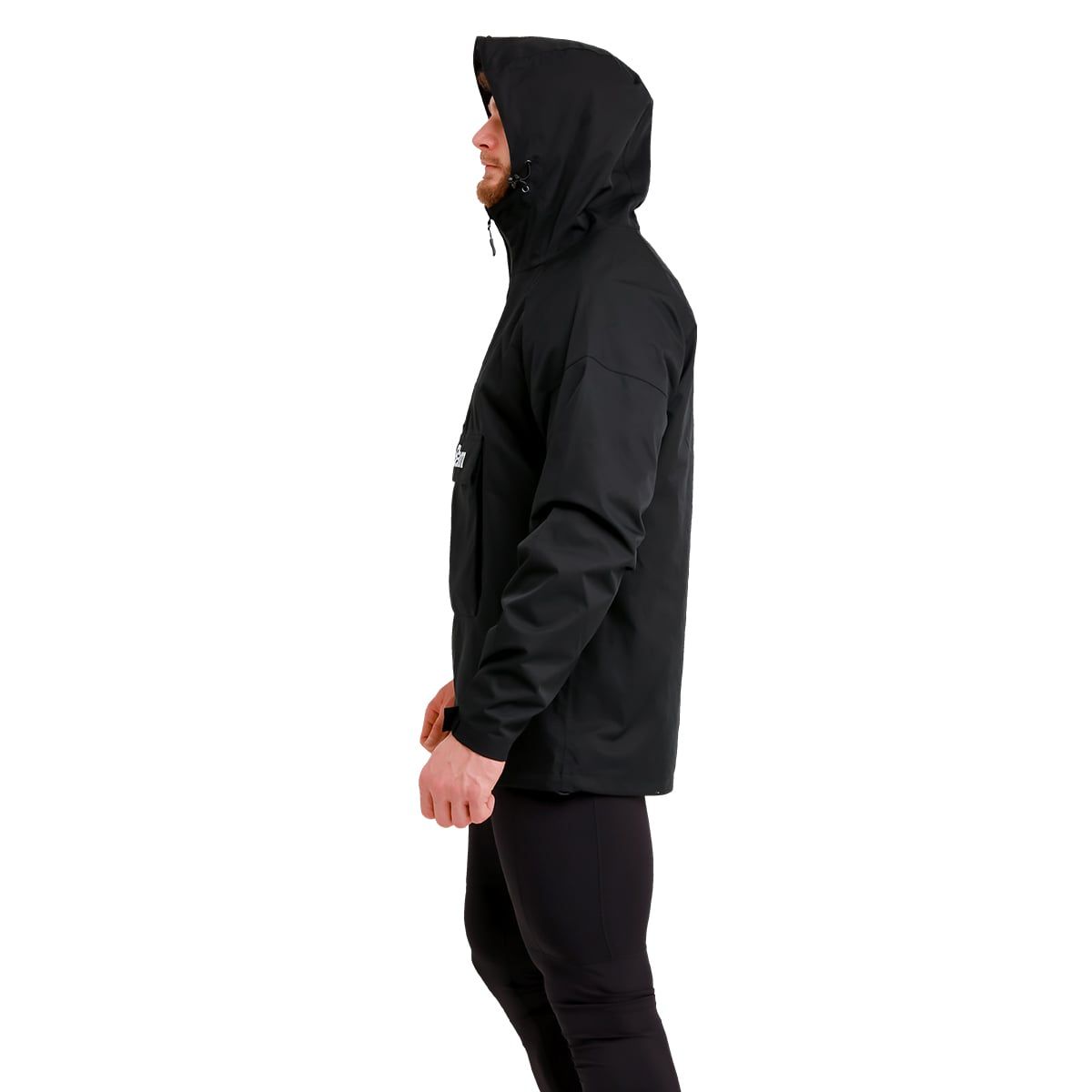 GymBeam Regenjacke Herren Regular Smock mit Kapuze Schwarz