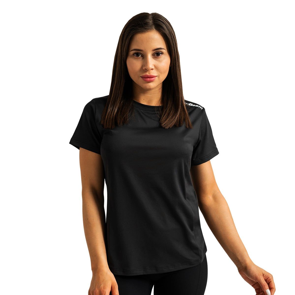 GymBeam T-Shirt Damen regular Kurzarm mit rundem Ausschnitt in Schwarz 1 St