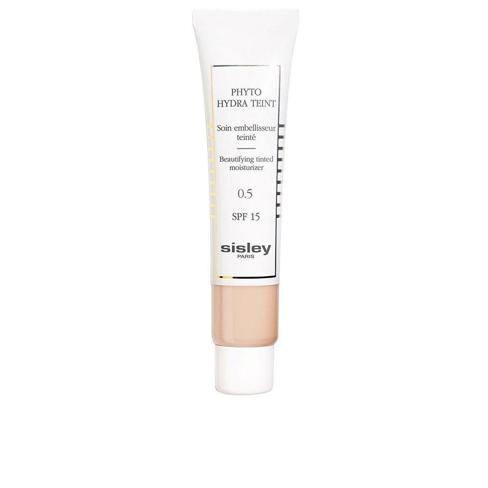 Tube mit getönter Feuchtigkeitspflege. Aufschrift: PHYT0 HYDRA TEINT, 0.5, SPF 15. Marke: Sisley Paris. Produktfarbe: Beige.