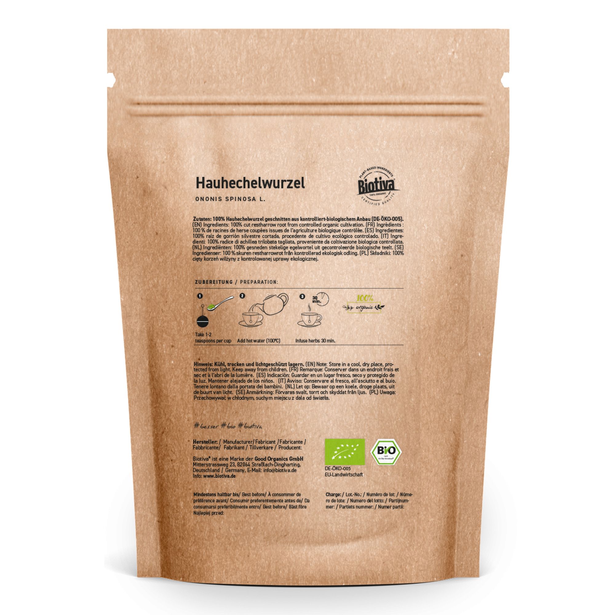 Hauhechelwurzel geschnitten Bio