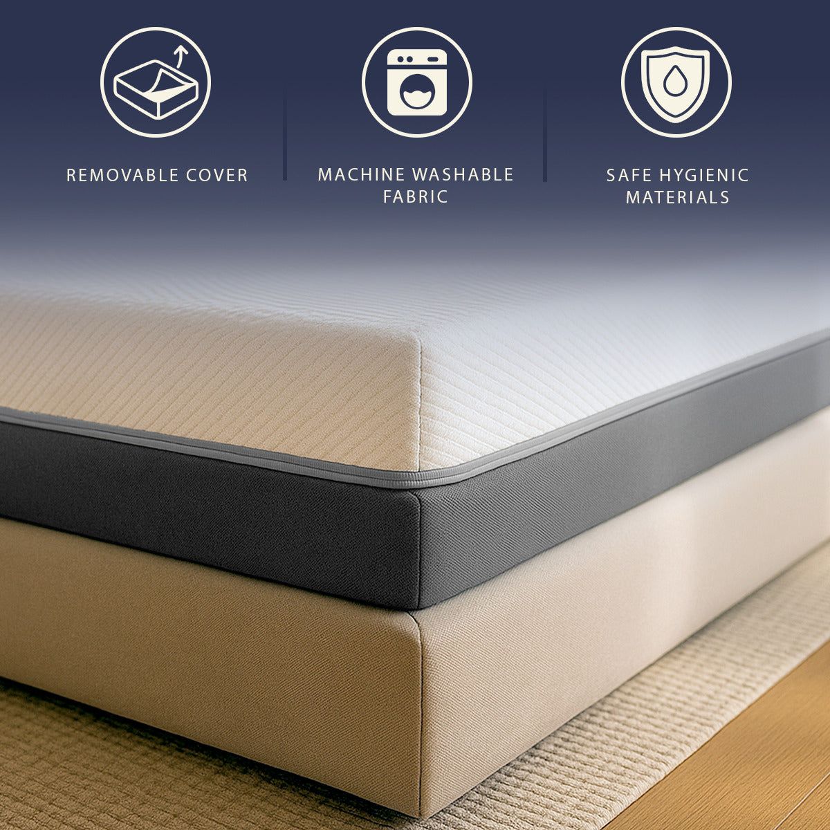 The White Stone Matratze 140x200 Memory Schaum und Waterfoam Hoch 22 cm