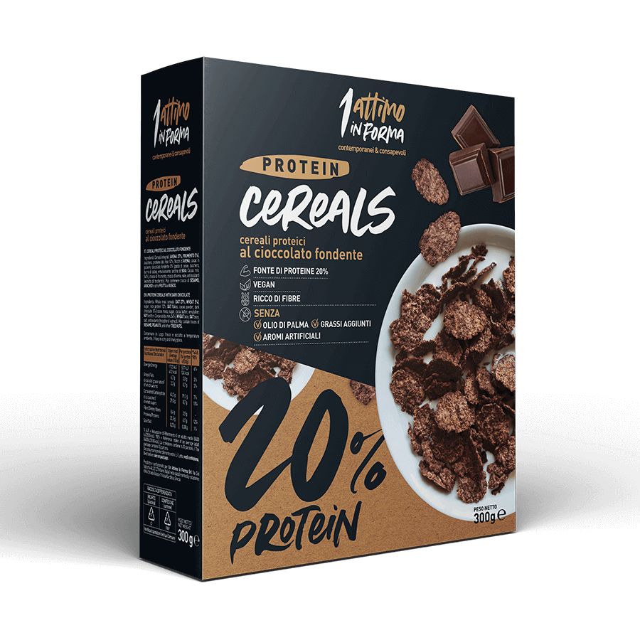 1attimoinforma Cereali Vegan Proteici al 20%; Gusto Cioccolato Fondente