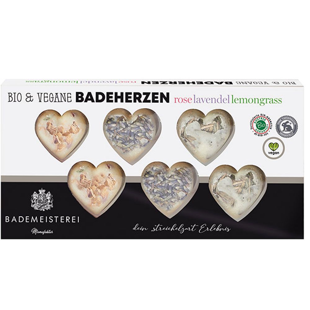 Bademeisterei Bio-Badeherzen 90 g