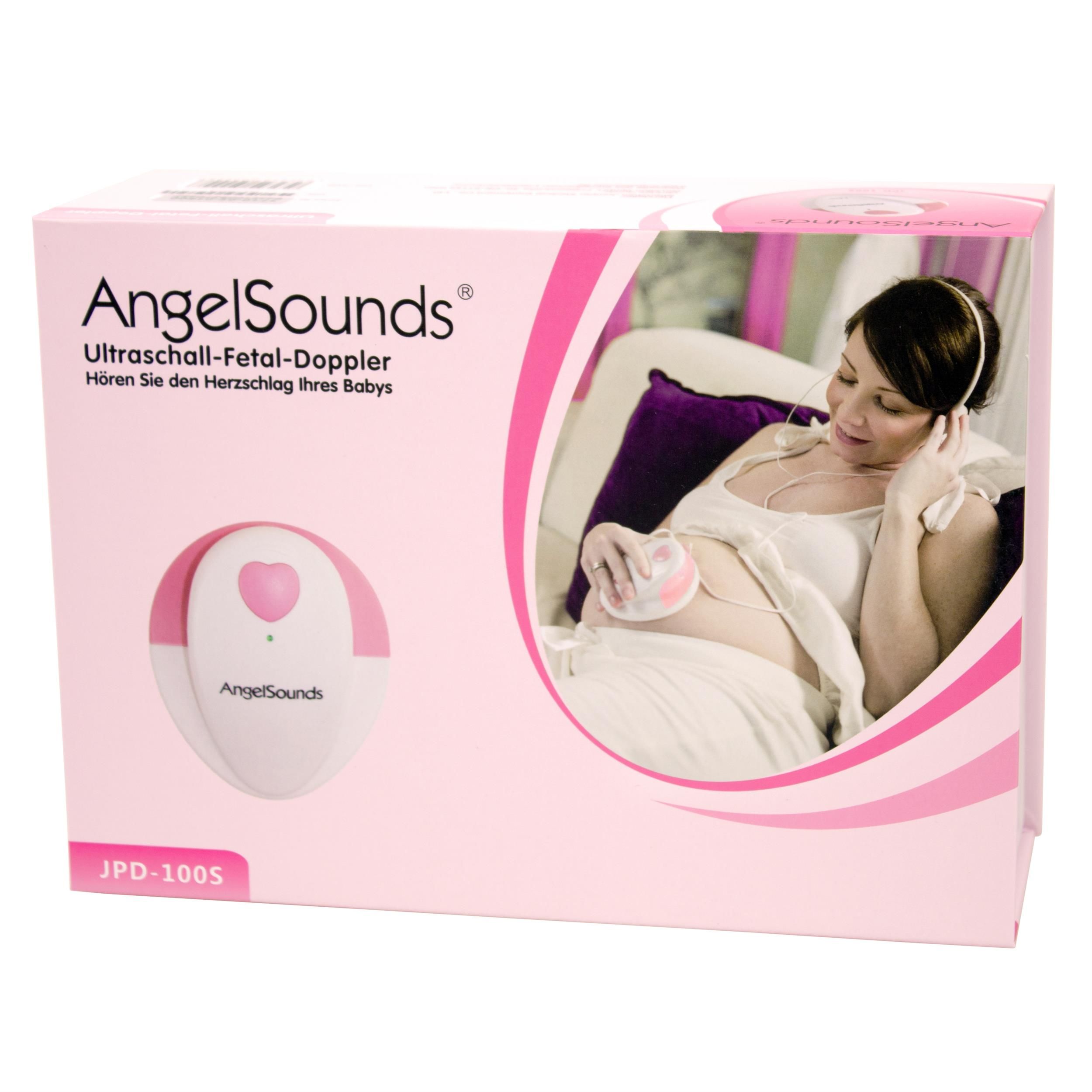 AngelSounds - JPD-100S Set - Ultraschall Fetal-Doppler - Cremeweiß-Pink
