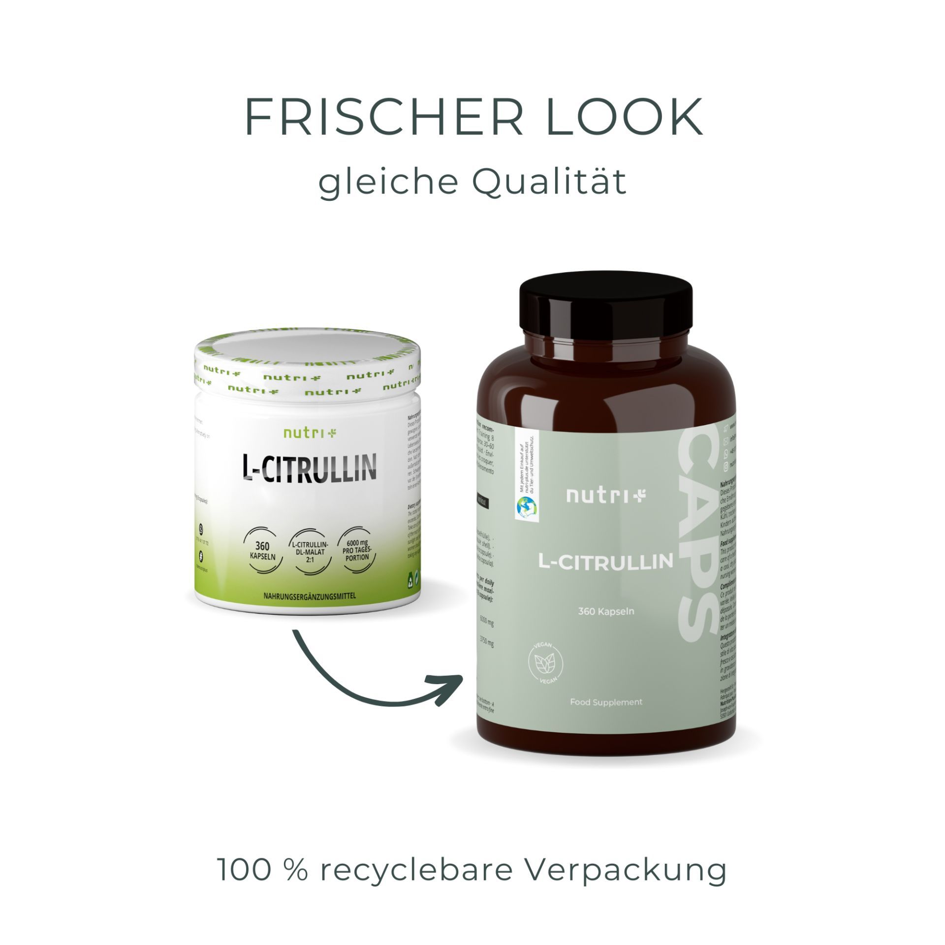 nutri+ L-Citrullin Malat Kapseln - 360 Stück