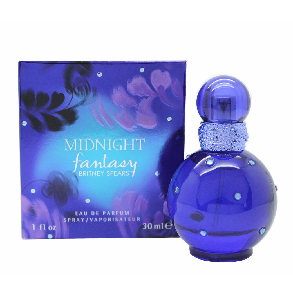 Dunkelblaue Flasche mit silbernem Halsband und Deckel. Daneben eine Schachtel mit Produktnamen und Logo.