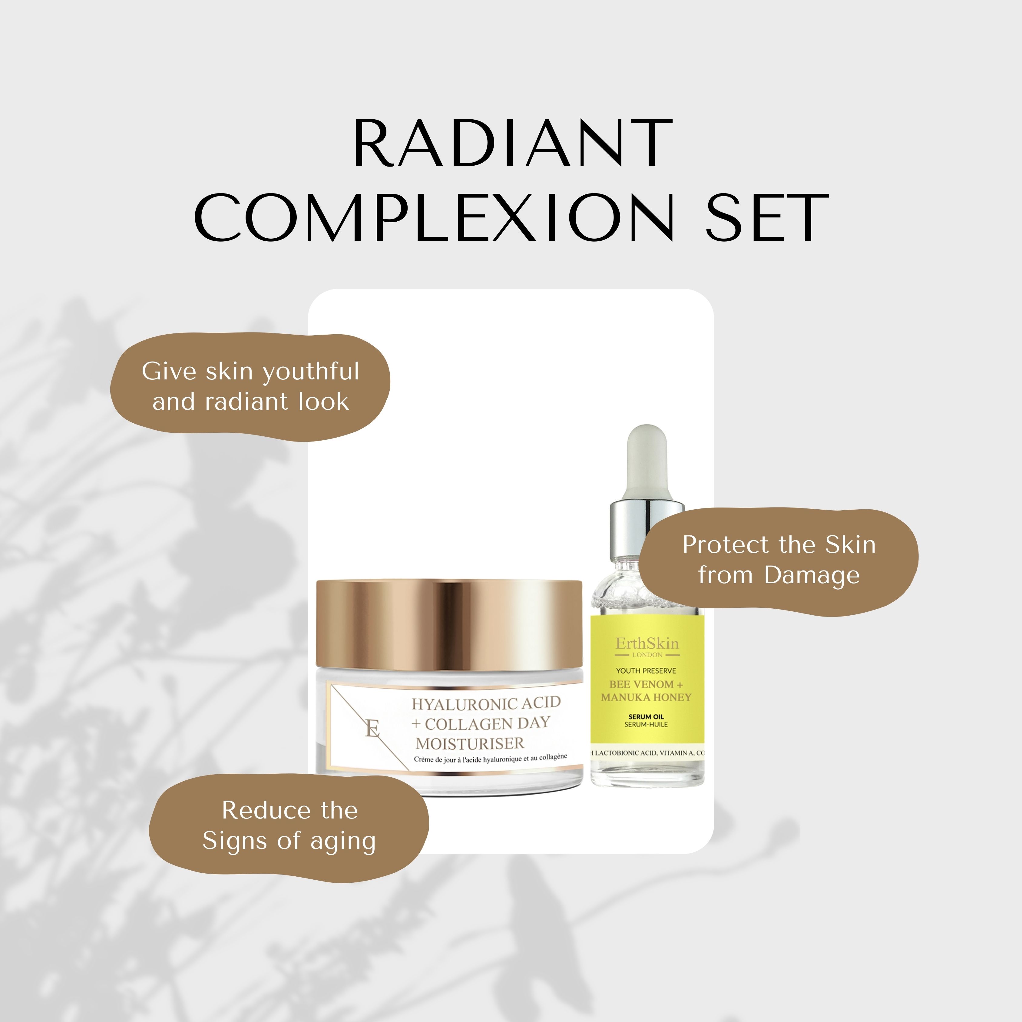ErthSkin London Tagescreme mit Hyaluronsäure und Kollagen + Serumöl set