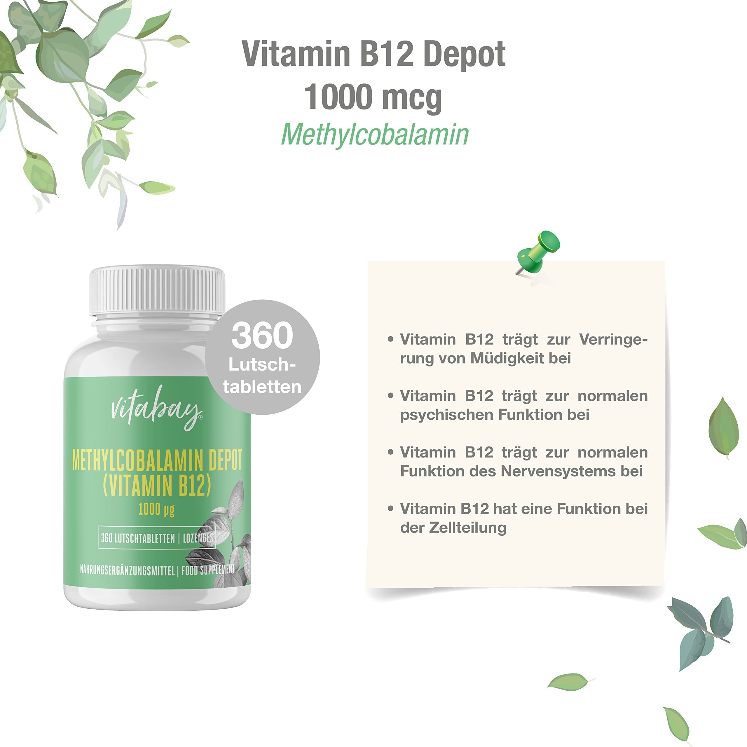 Vitabay Vitamin B12 Depot 1000 mcg 360 St Lutschtabletten