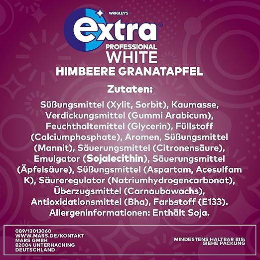 EXTRA PROFESSIONAL White Kaugummi Dose Himbeere Granatapfel