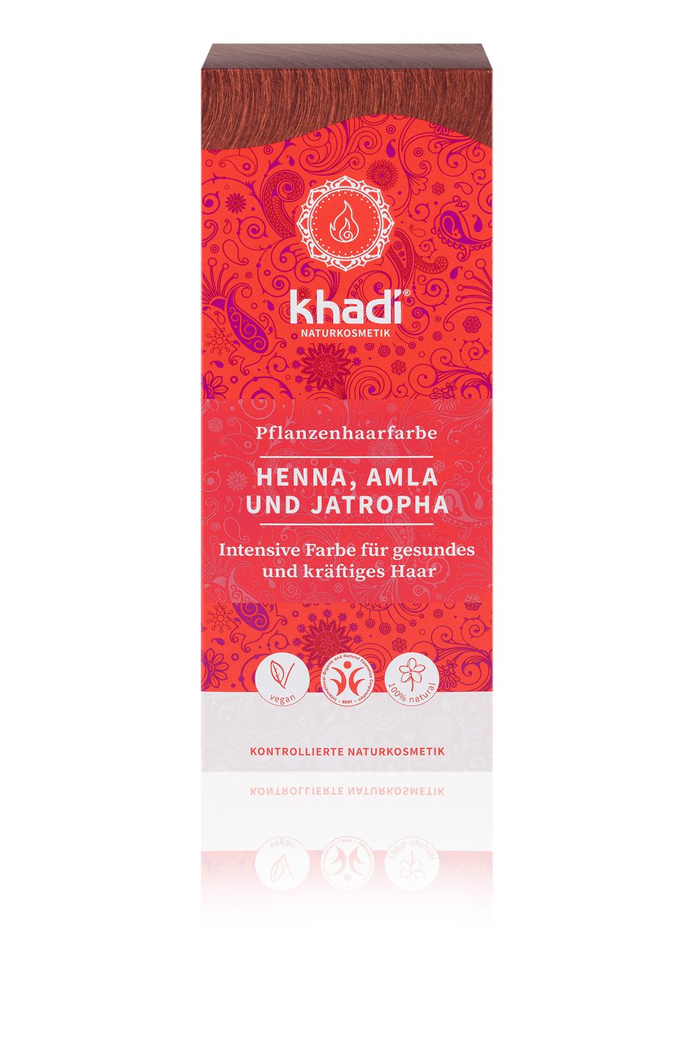 khadi Natural Cosmetics Pflanzenhaarfarbe Henna, Amla & Jatropha 100 g