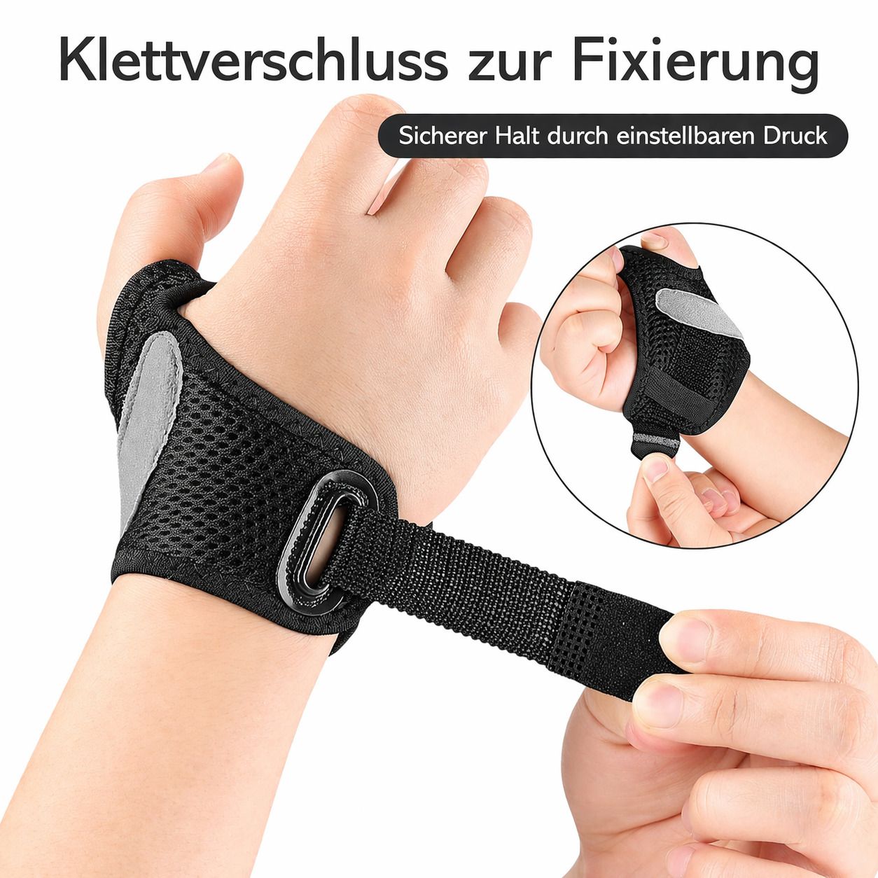 Daumen & Handgelenkbandage mit Aluschiene, verstellbar mit Klett, für Alltag & Sport