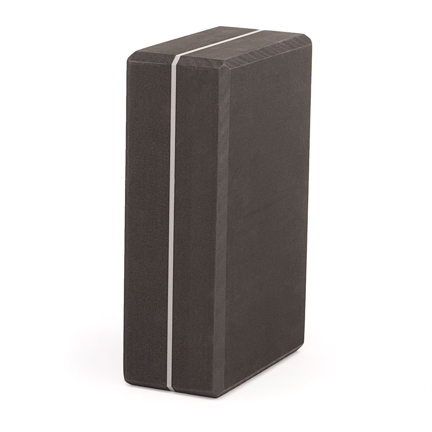 Yoga Asana Brick Large, schwarz m. grauem Streifen EVA Schaum 934-S