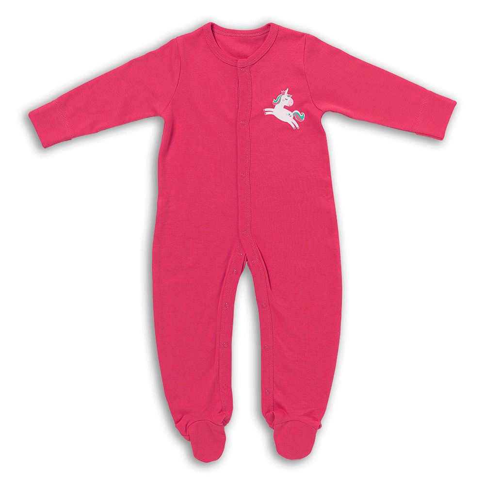 schlummersack Baby Schlafanzug Strampler aus 100% Bio-Baumwolle Langarm Größe 62 Einhorn