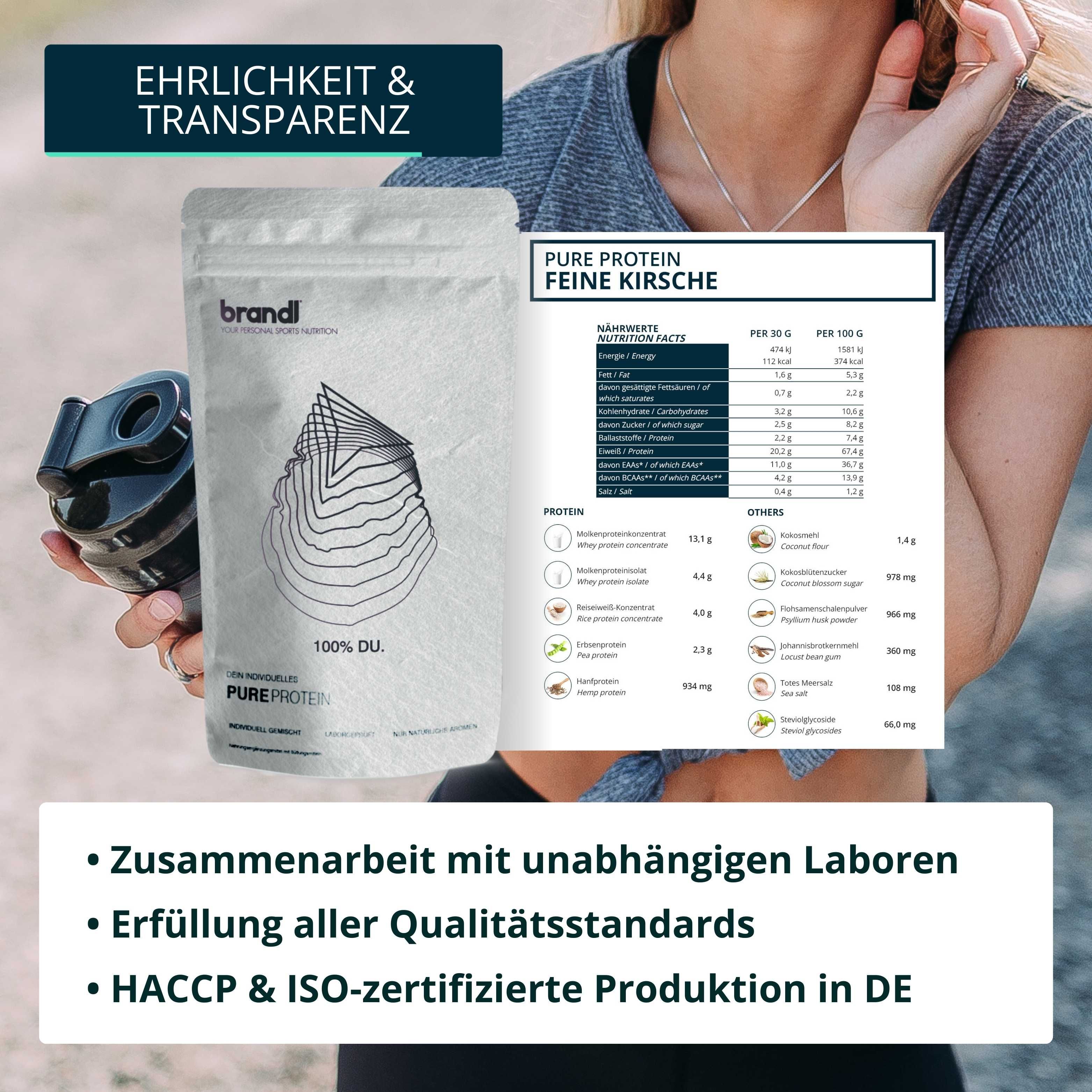 brandl® Proteinpulver aus Whey und 4 pflanzlichen Eiweiß-Quellen