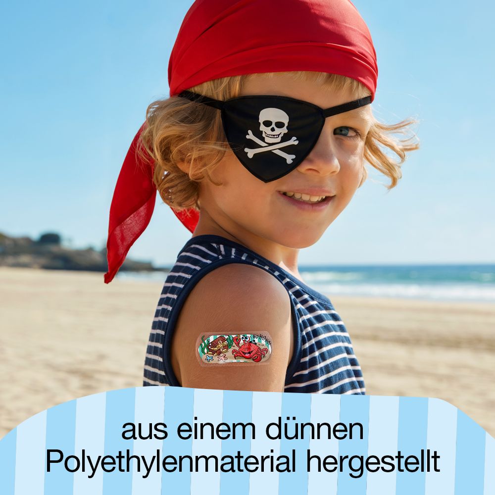 Medrull Kinderpflaster mit Piraten, Tattoo-Pflaster, hyperallergen, wasserabweisend