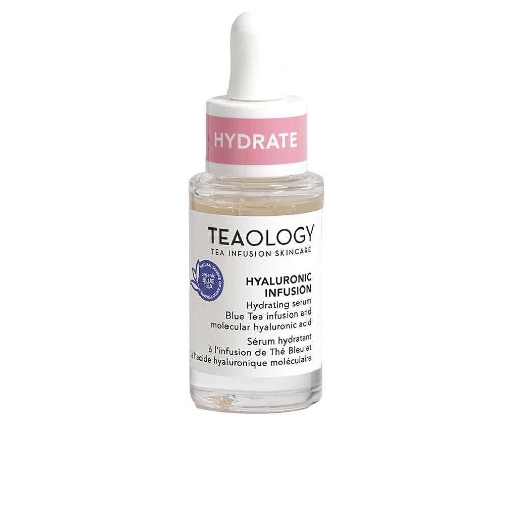 Serumflasche mit Pipette. Aufschrift "HYDRATE" und "TEAOLOGY".