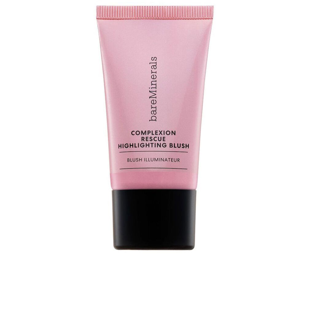 Rosa Tube mit schwarzem Deckel. Beschriftung: COMPLEXION RESCUE HIGHLIGHTING BLUSH. Marke: bareMinerals.