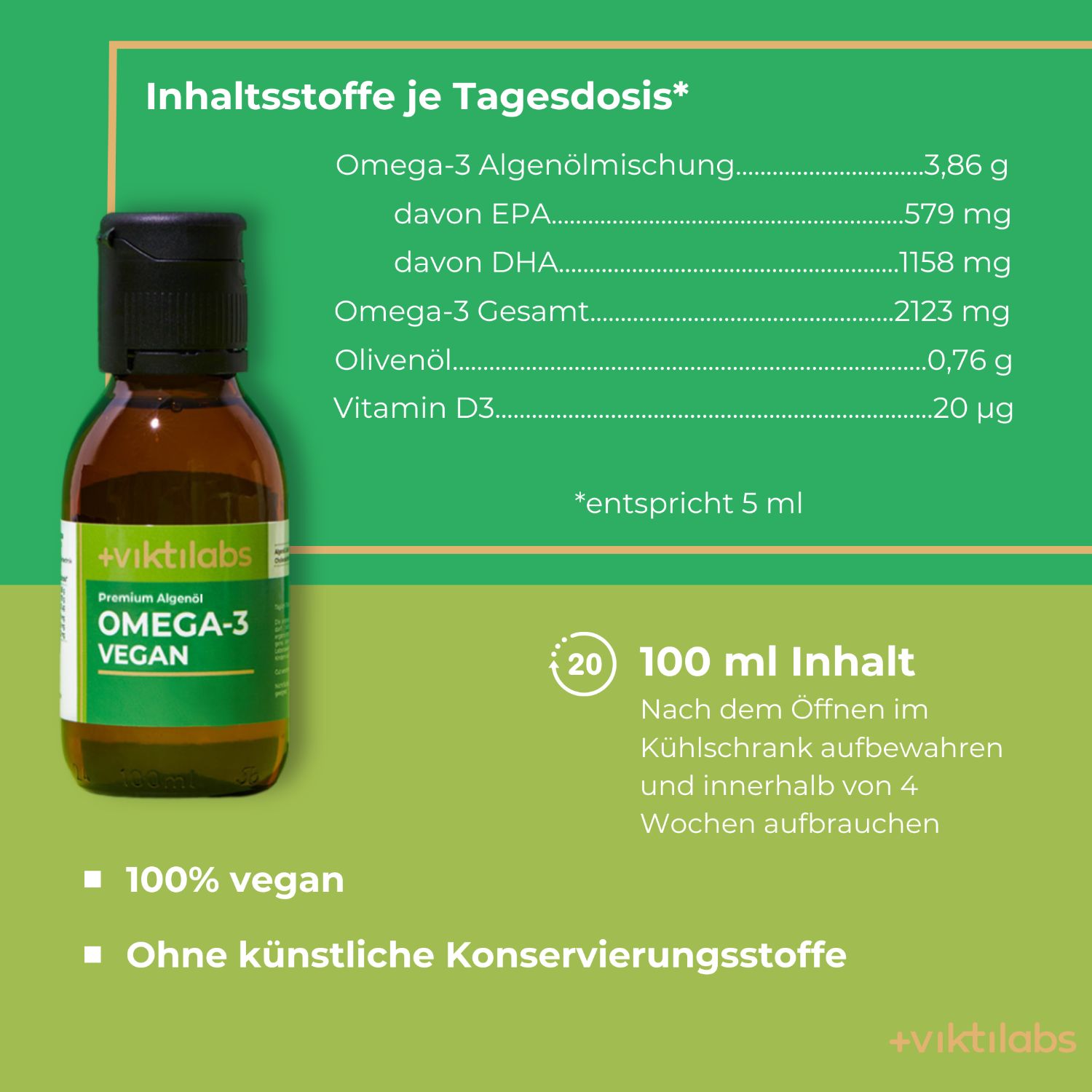 Viktilabs Omega-3 Vegan: Natürliche Quelle aus Algenöl