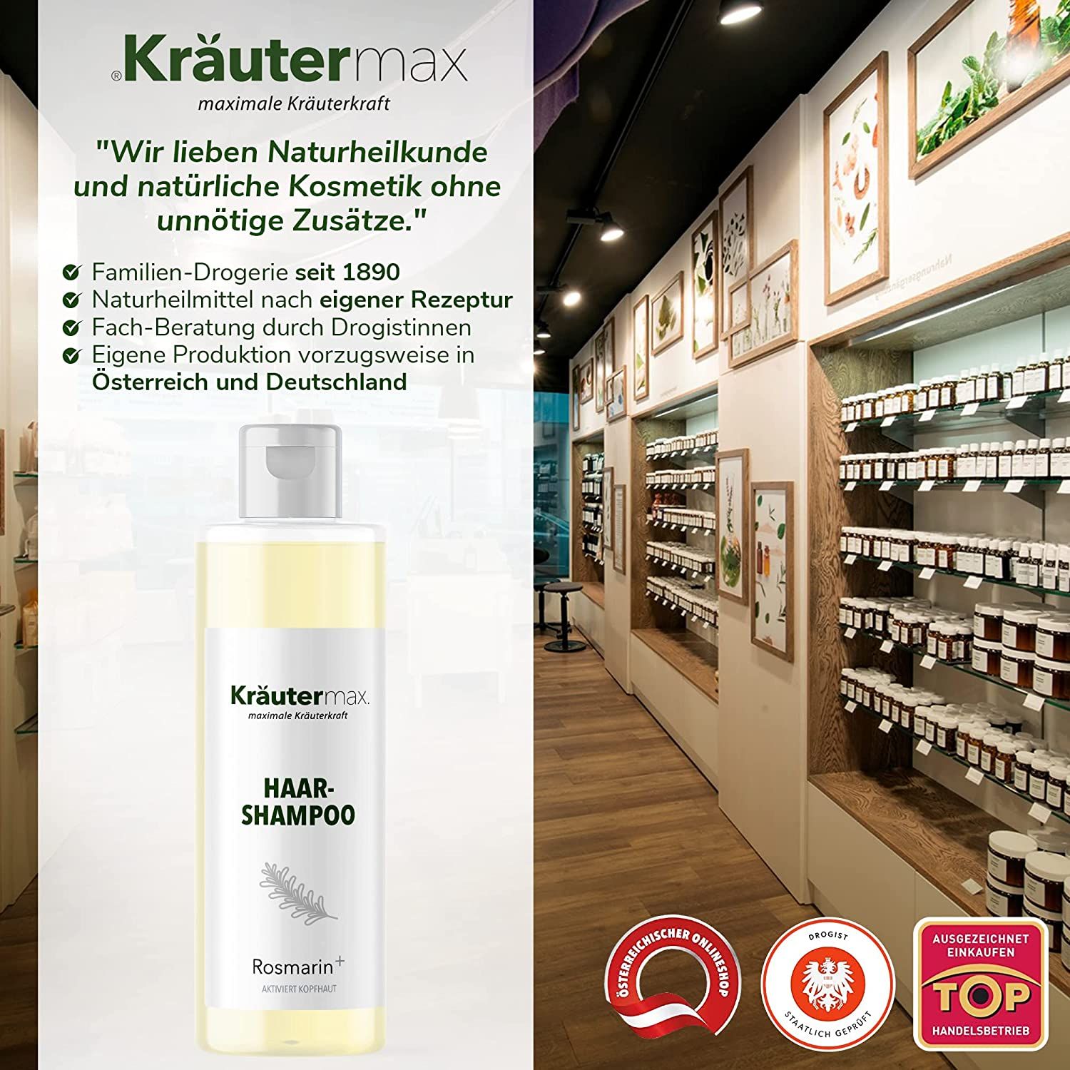 Kräutermax Haarshampoo Rosmarin plus Guarana