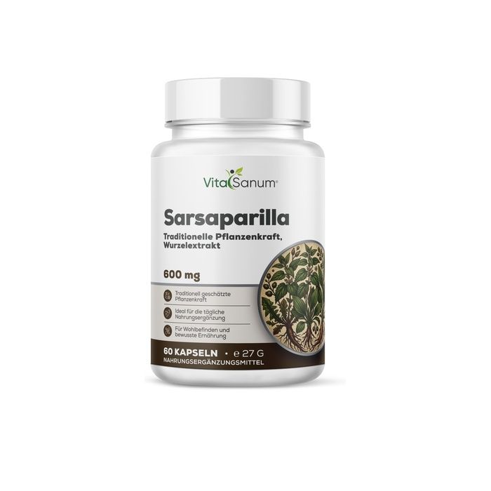 VitaSanum® Sarsaparilla Kapseln, 60 Stück. Traditionelles pflanzliches Wurzel-Extrakt.