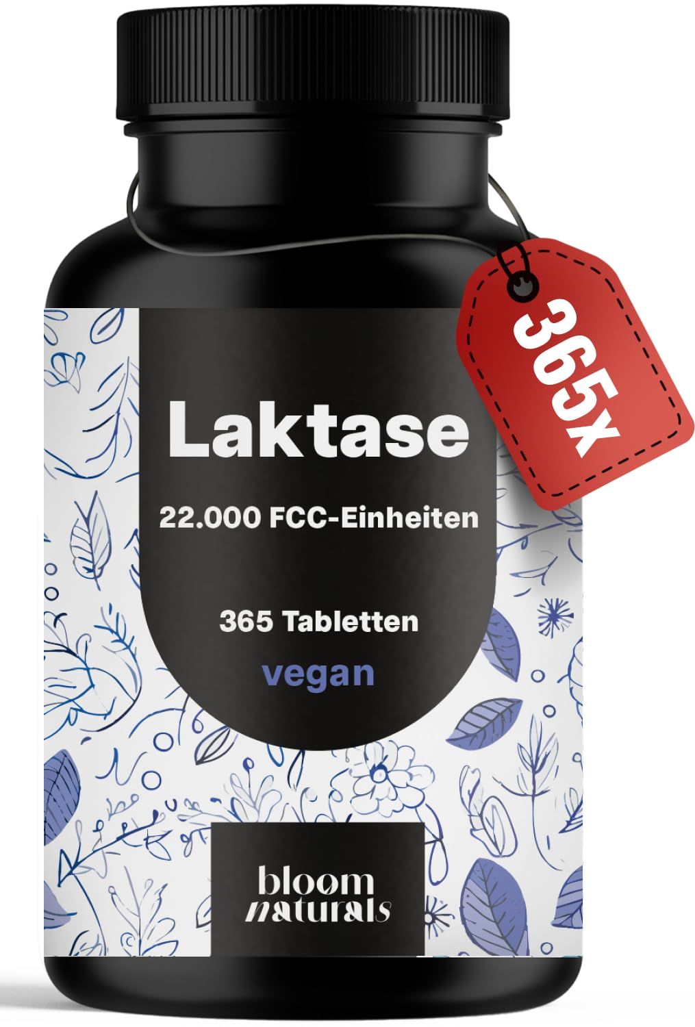 Bloom Naturals Laktase Tabletten 22.000 FCC 114 g
