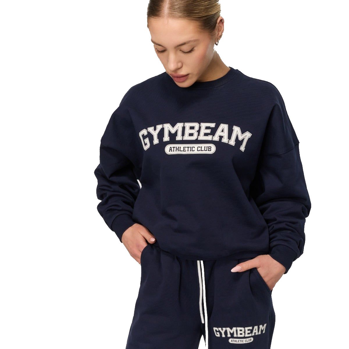 GymBeam Sweatshirt Damen Regular ohne Kapuze Varsity Blau 1 St
