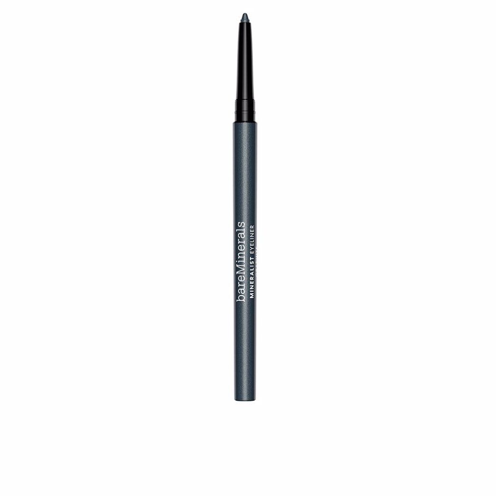 Eyeliner Graphit. Schlanke, dunkelgraue Stiftform mit schwarzer Spitze. Aufschrift: bareMinerals MINERALIST Eyeliner.