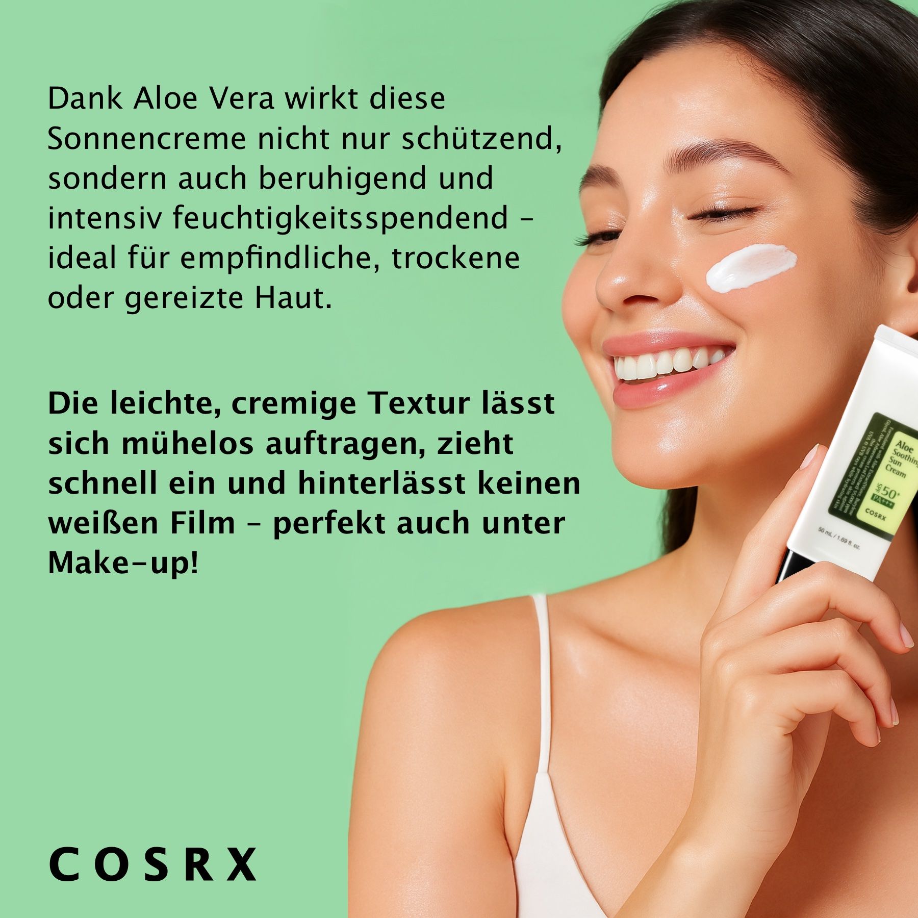 COSRX Soothing Sun Cream SPF 50+ Sonnenschutzcreme mit Aloe Vera