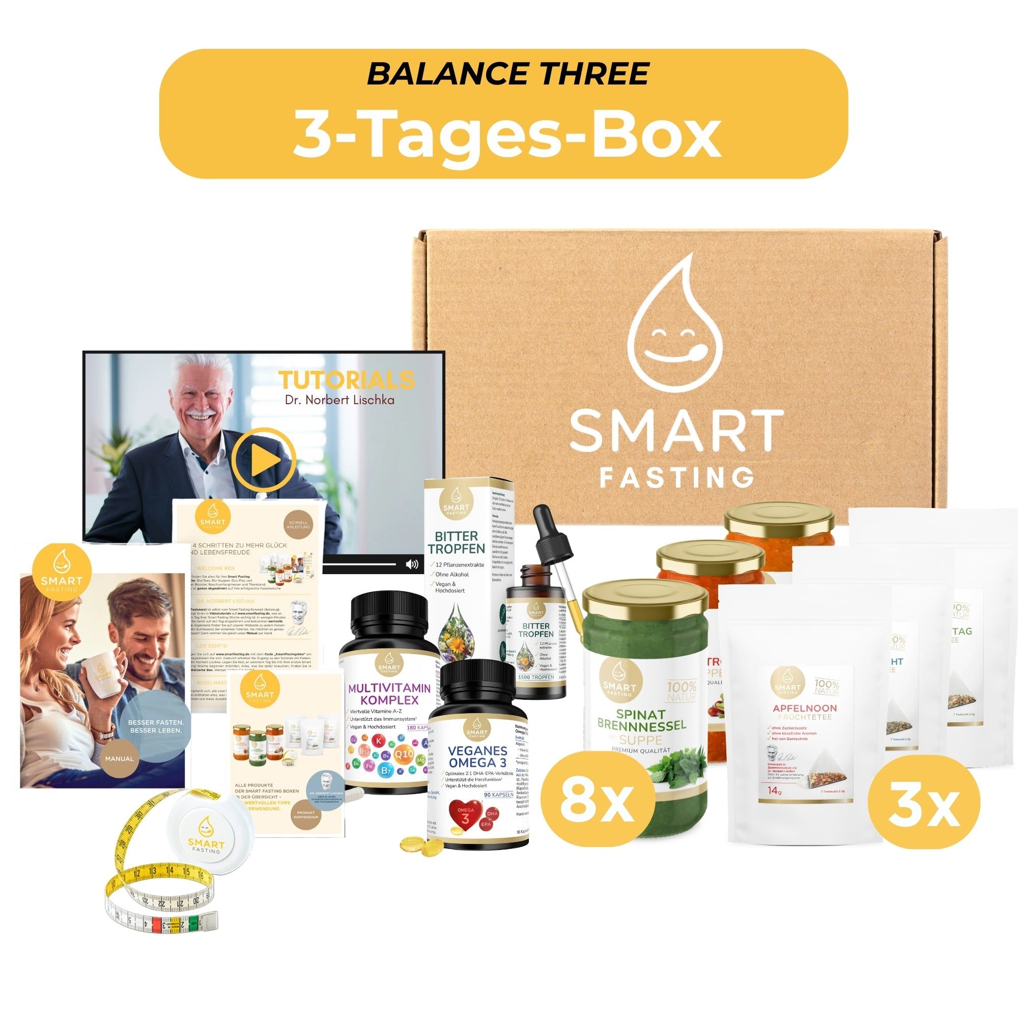 Smart Fasting® Balance Three Fastenbox - 3 Tage vegan, natürlich Fasten nach Buchinger kg Box
