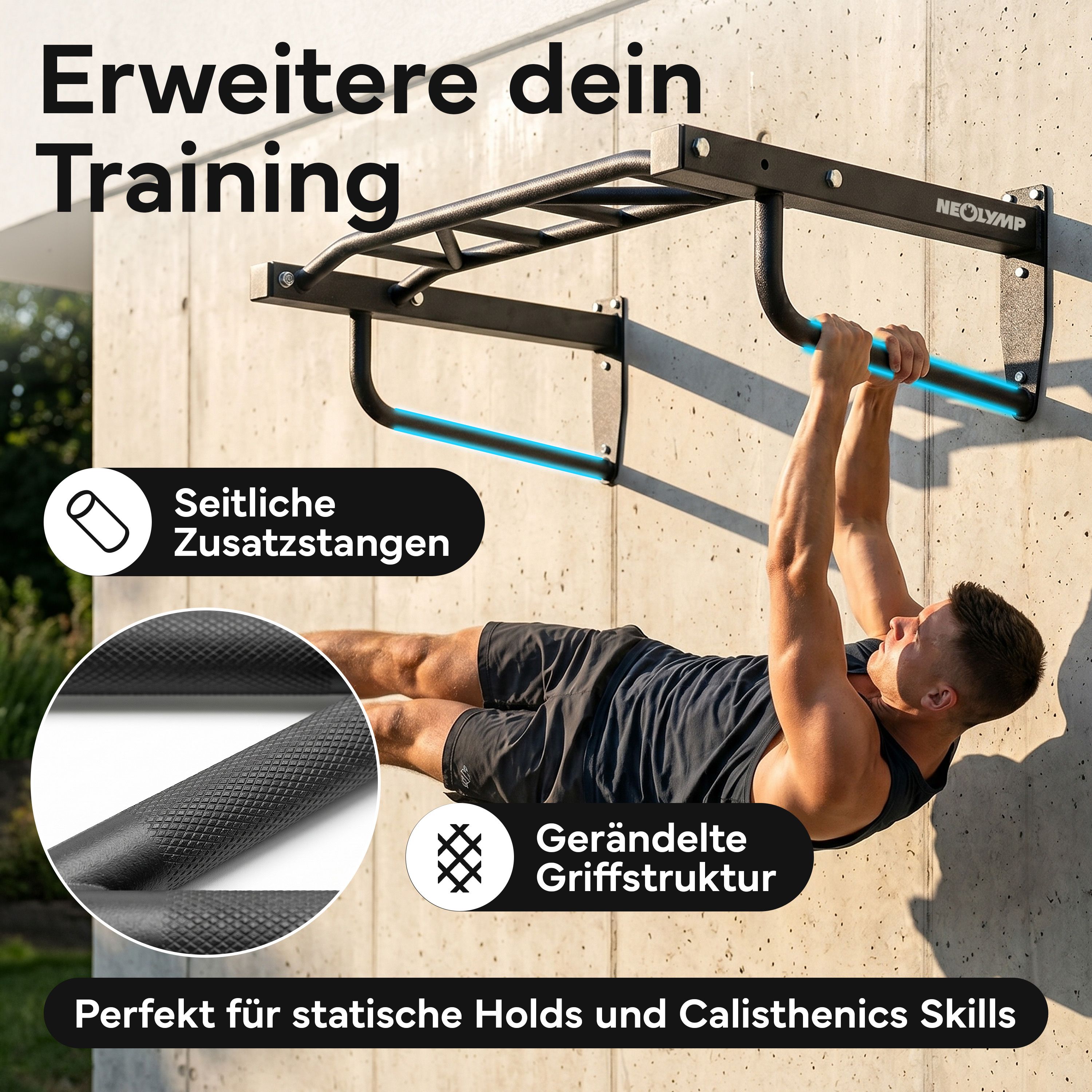 NEOLYMP Klimmzugstange für die Wandmontage