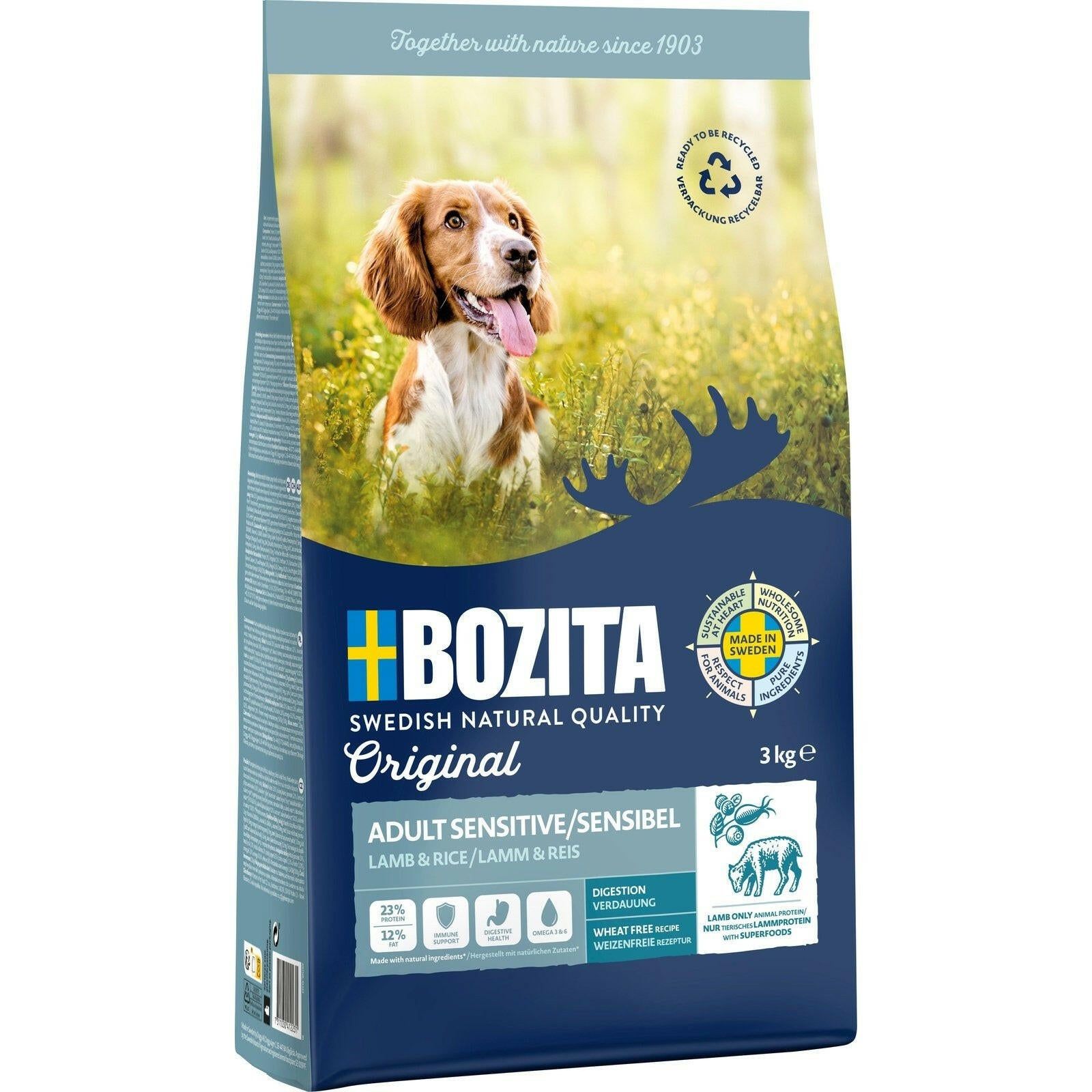 Bozita Dog Original Adult Sens. Digestion Lamb 3 kg Futter