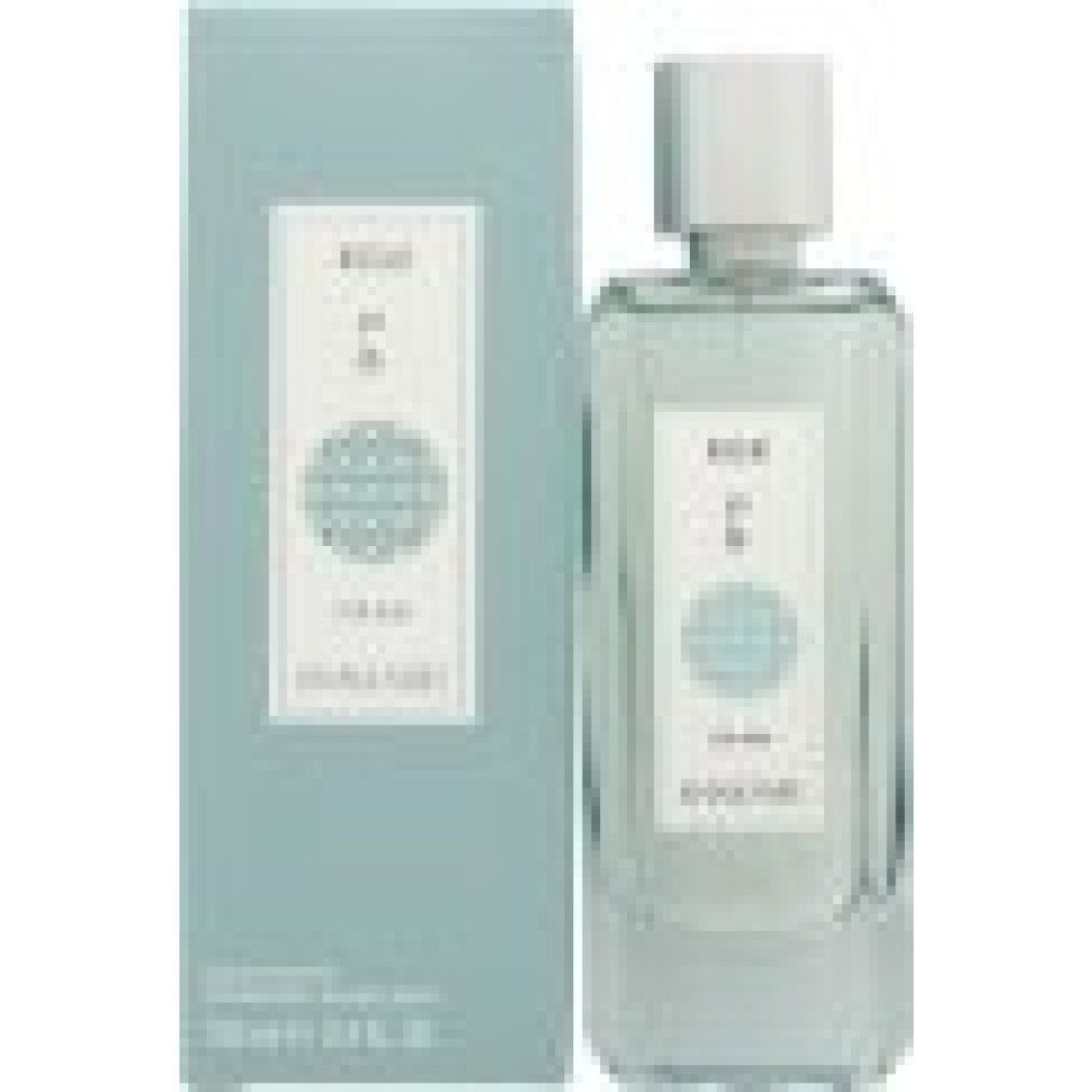 Hellblauer Karton und Flakon. Flakon mit Etikett "Kogai", japanischen Zeichen und "For Him". Marke: Annayake. Verpackung.