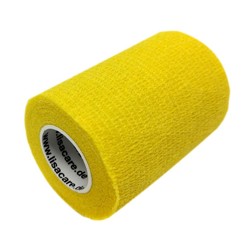 LisaCare selbsthaftende Bandage - Gelb - 7,5cm x 4,5m