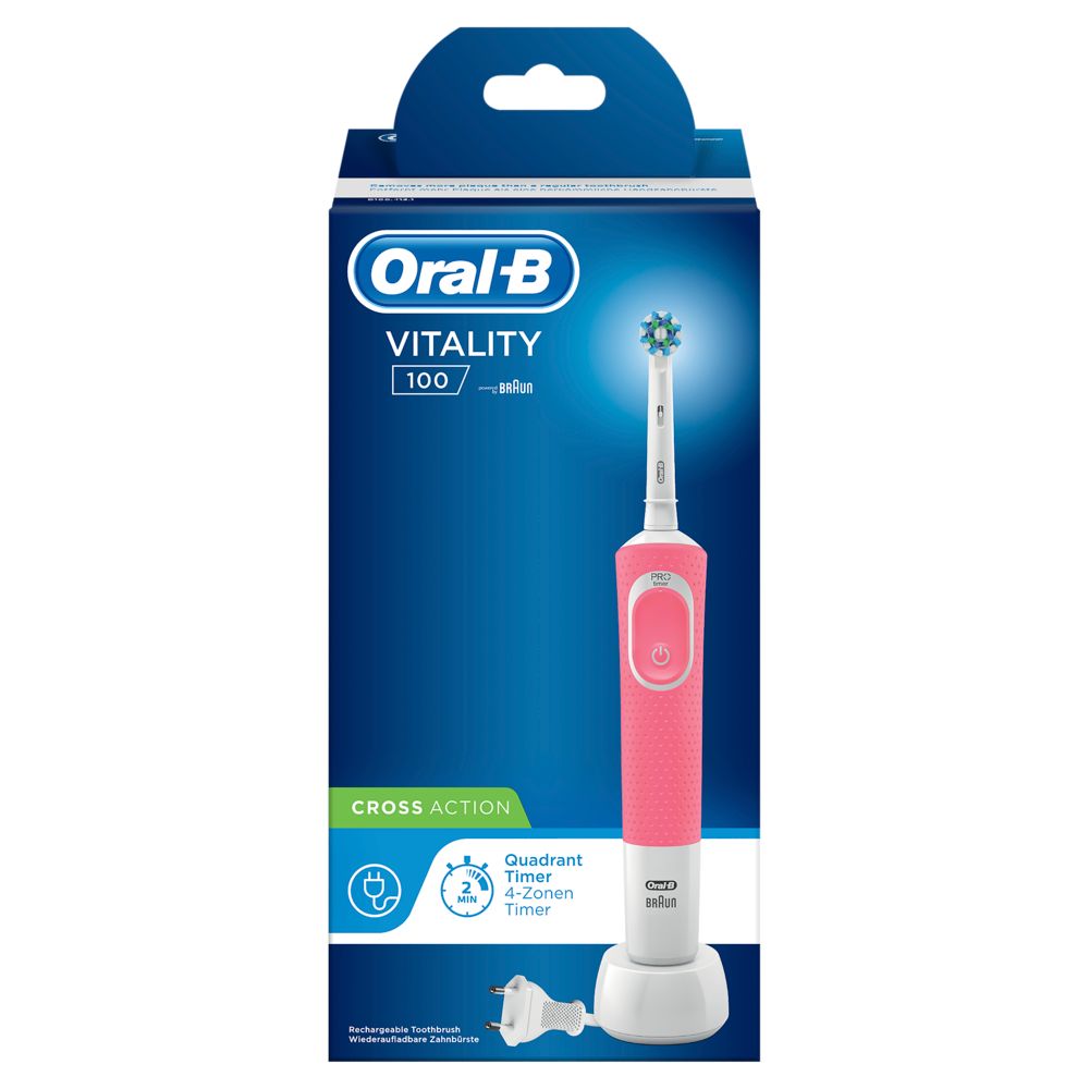 Oral-B - Elektrische Zahnbürste "Vitality 100 CrossAction" in Pink