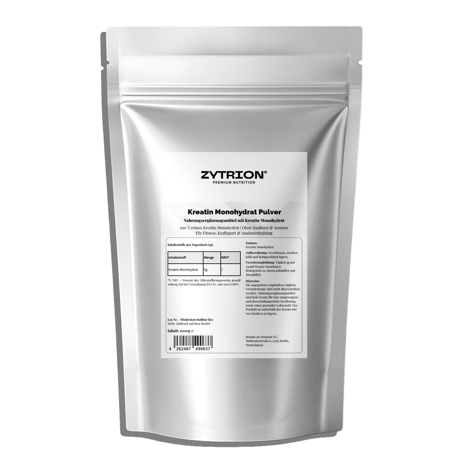 Zytrion Kreatin Monohydrat Pulver Doypack 1000 g