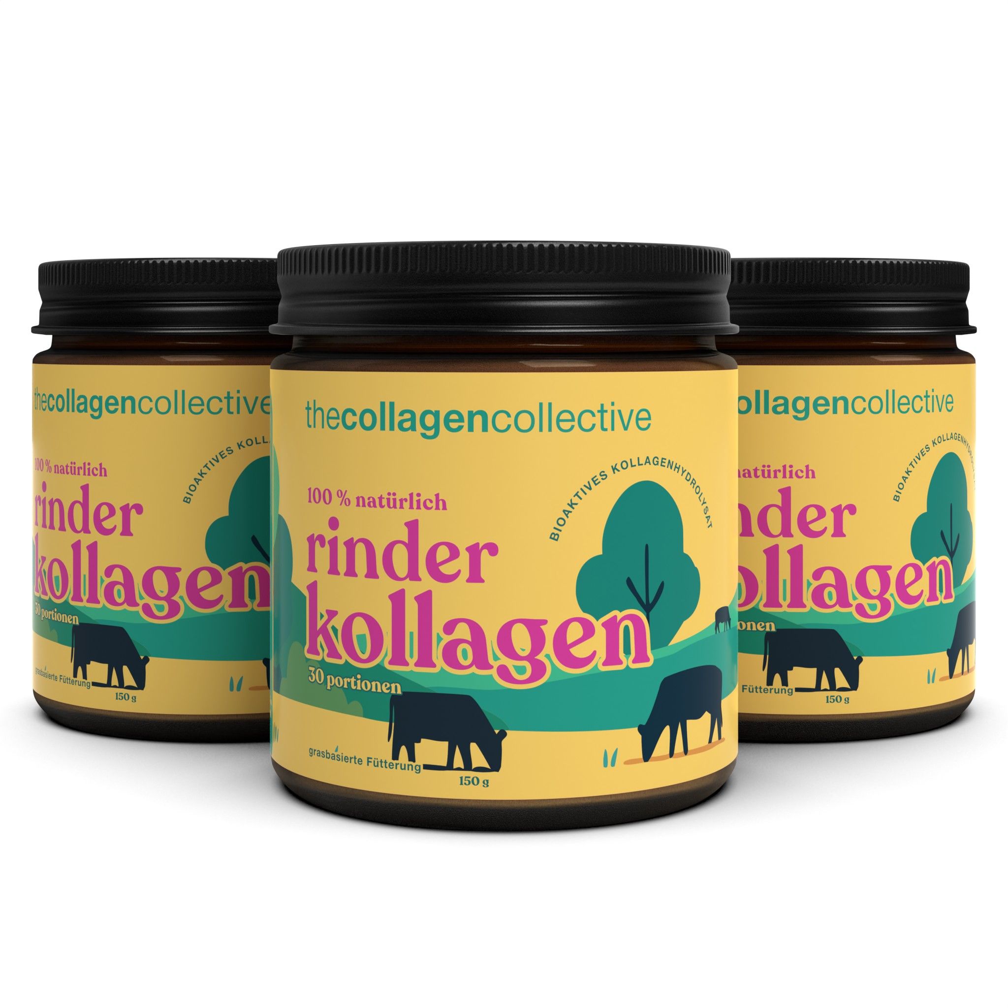 The Collagen Collective: Rinder Kollagen Pulver 3x150 g