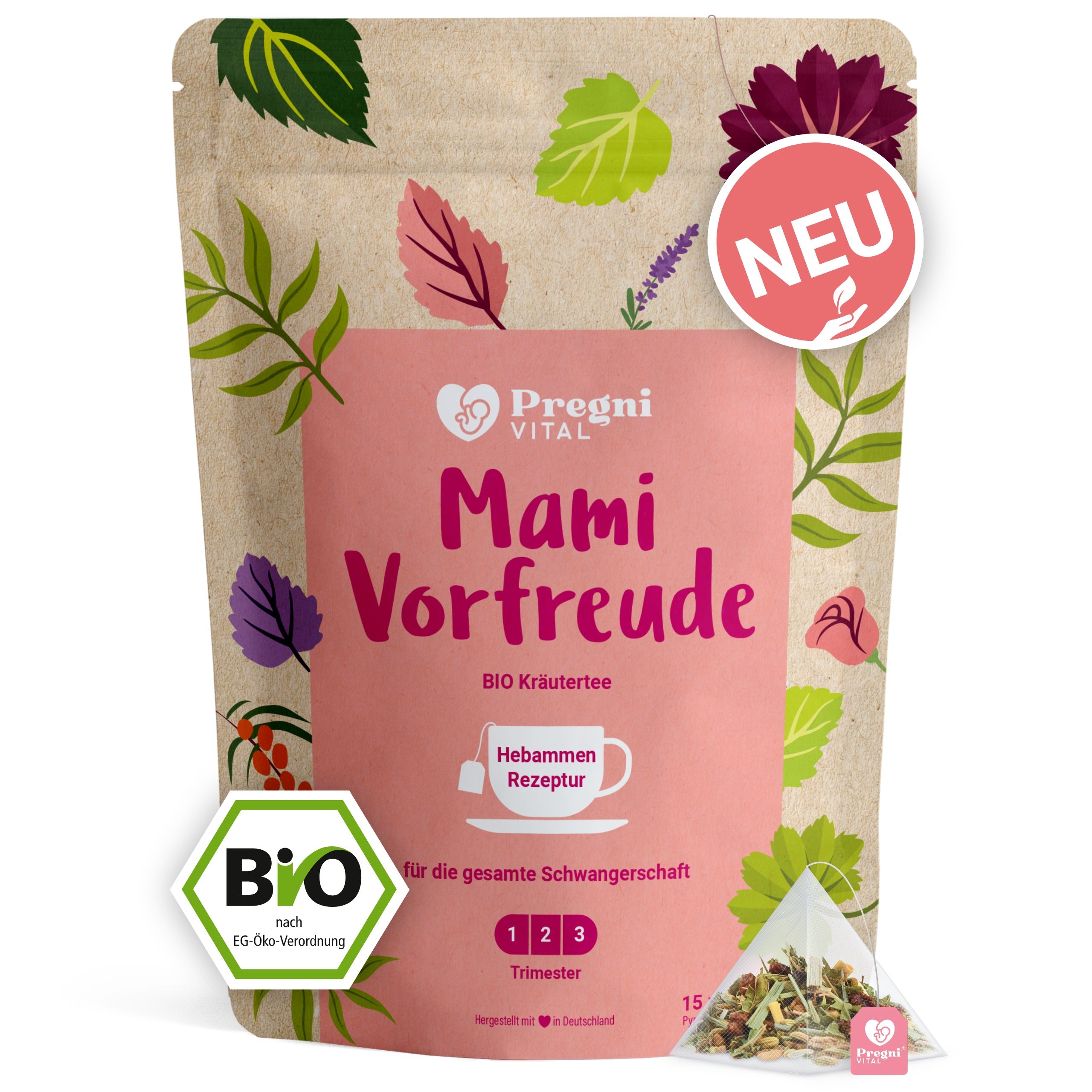 Mami Vorfreude BIO Schwangerschaftstee für die gesamte Schwangerschaft - von PregniVital®