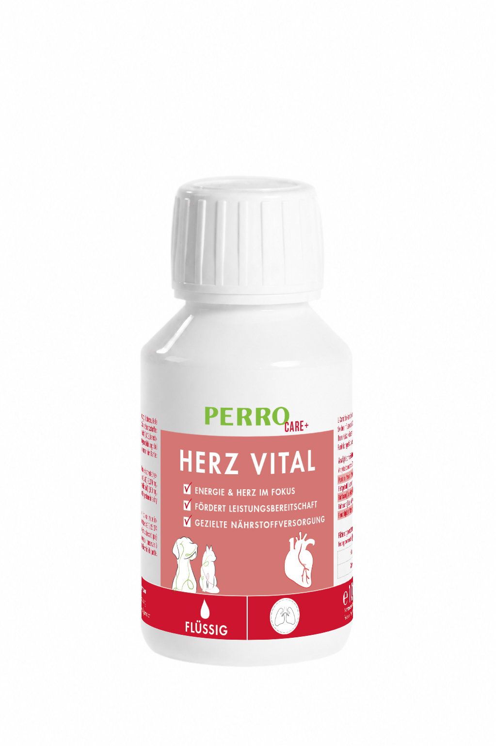 Perro Care Herz-Vital – flüssiges Elixier mit L-Carnitin & Weißdorn für Hunde Katzen 100 g Futter