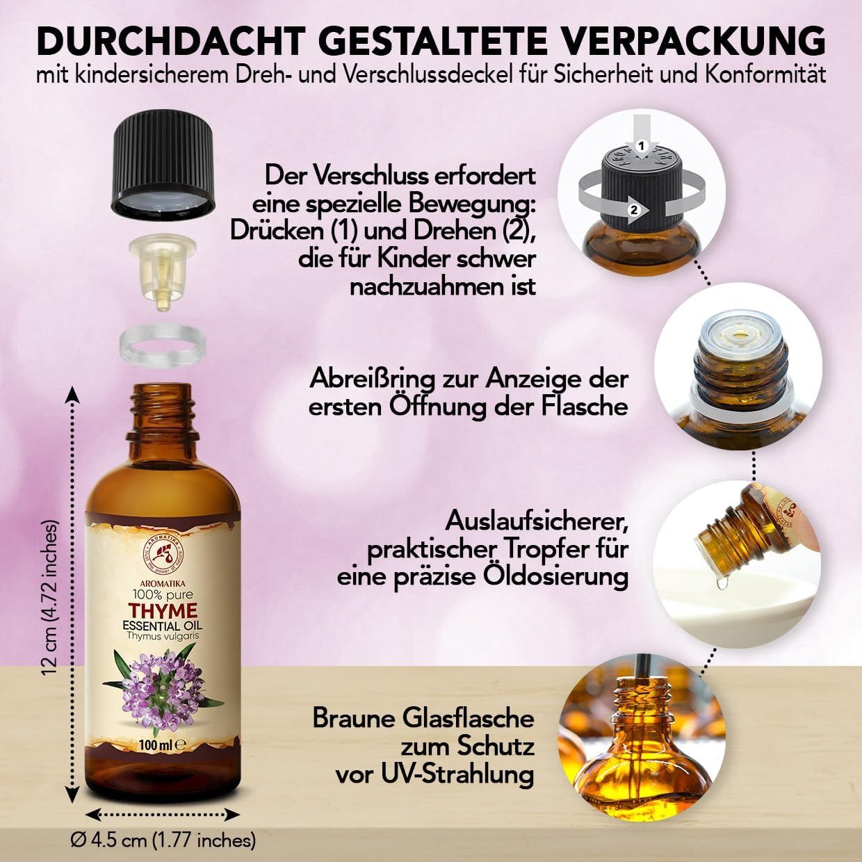 Familie im Wohnzimmer, daneben ein Diffusor und eine Flasche ätherisches Öl.