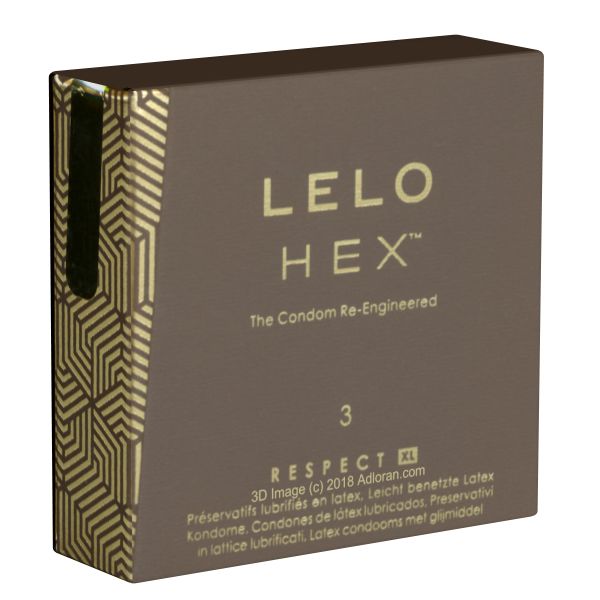 Lelo  HEX *Respect XL*, weite Kondome mit revolutionärer Sechseckstruktur (Probierpackung)