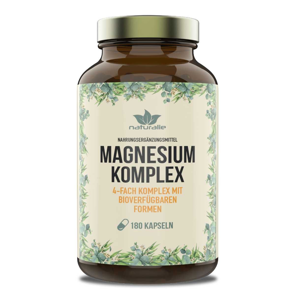 Naturalie Magnesium Komplex Kapseln mit vier Magnesiumformen 165 g