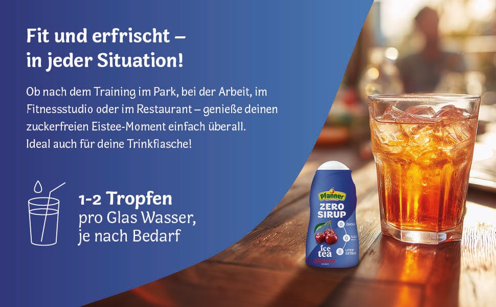 Pfanner Eistee Wildkirsche Zero Sirup