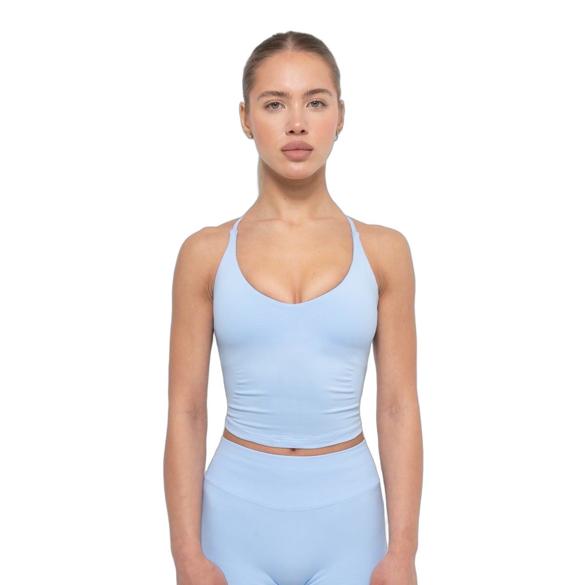 GymBeam Tanktop Damen Slim-Fit mit tiefem Ausschnitt Baby Blue 1 St