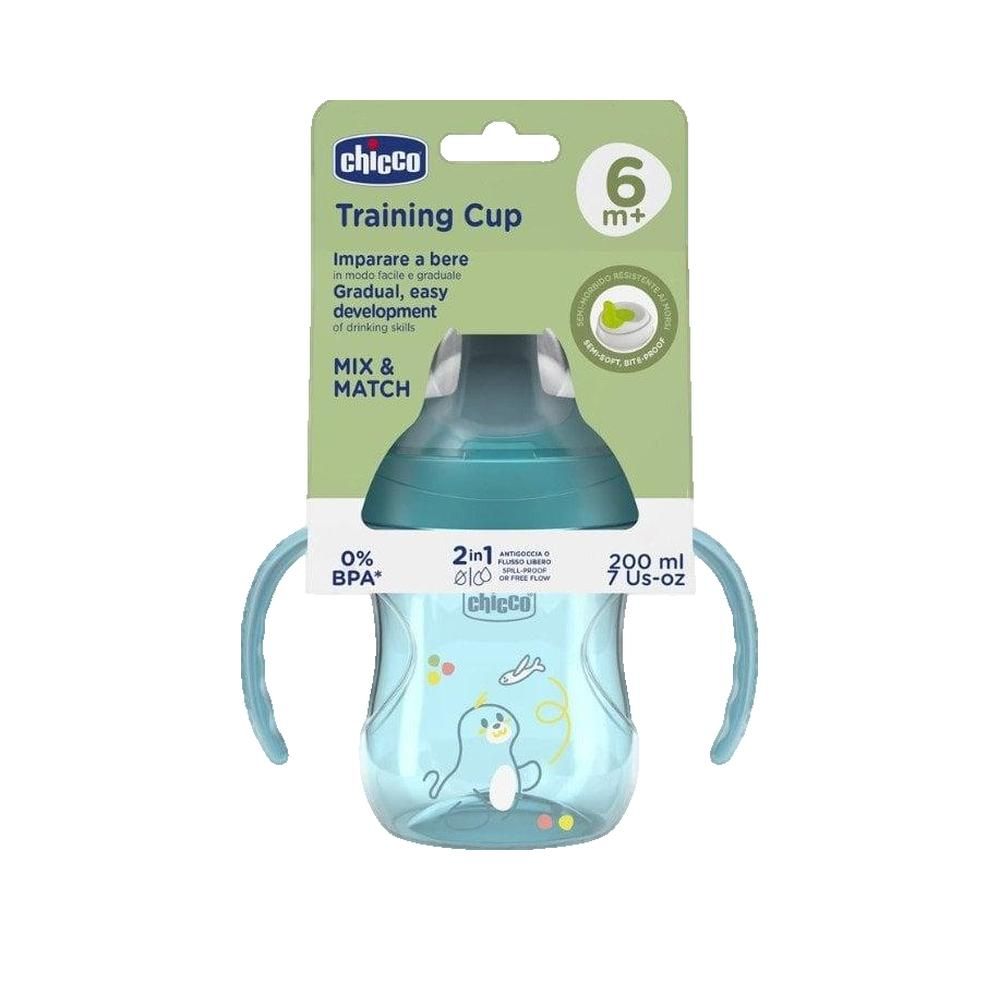 Chicco Lernbecher 200 ml transparent für Kinder ab 6 Monaten
