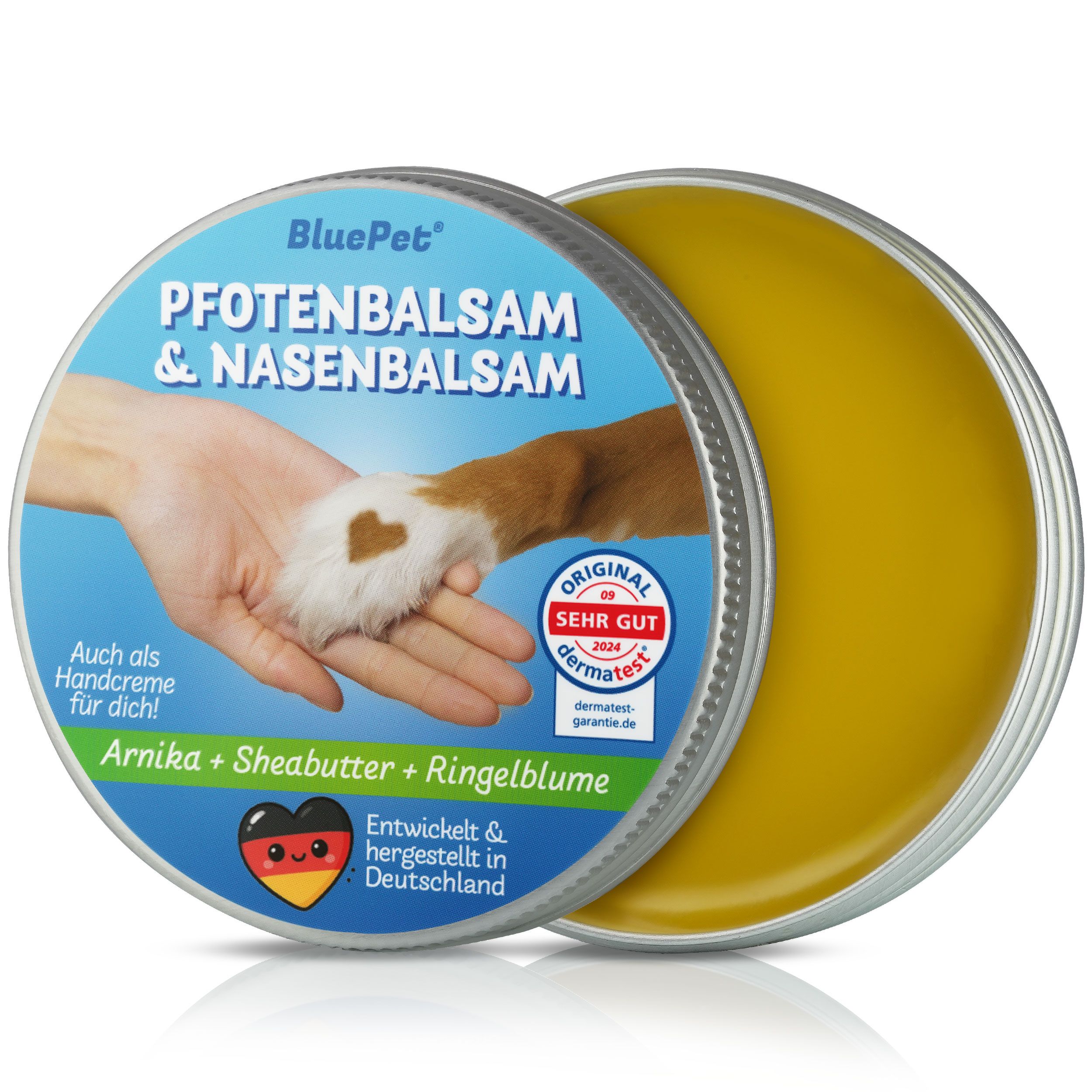 BluePet Pfotenbalsam Hund - Bei rissigen & trockenen Pfoten Pfotencreme, Natürliche Pfotenpflege 50 ml Pflegebalsam