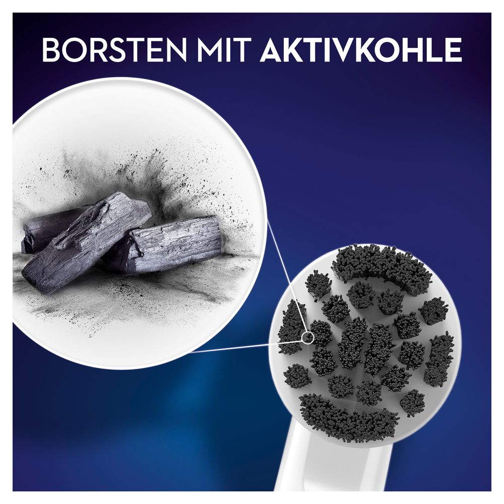 Oral-B - Aufsteckbürsten "Pure Clean mit Aktivkohle - weiß"