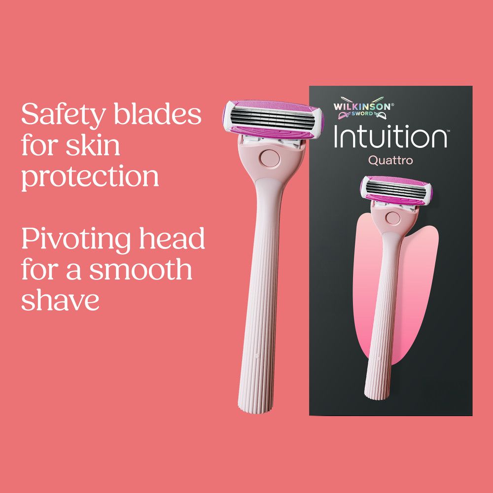 Technische Zeichnung der Verpackung für Wilkinson Sword Intuition Quattro.